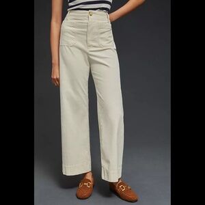 Anthropologie The Colette Cropped Wide-Leg Corduroy Pants by Maeve